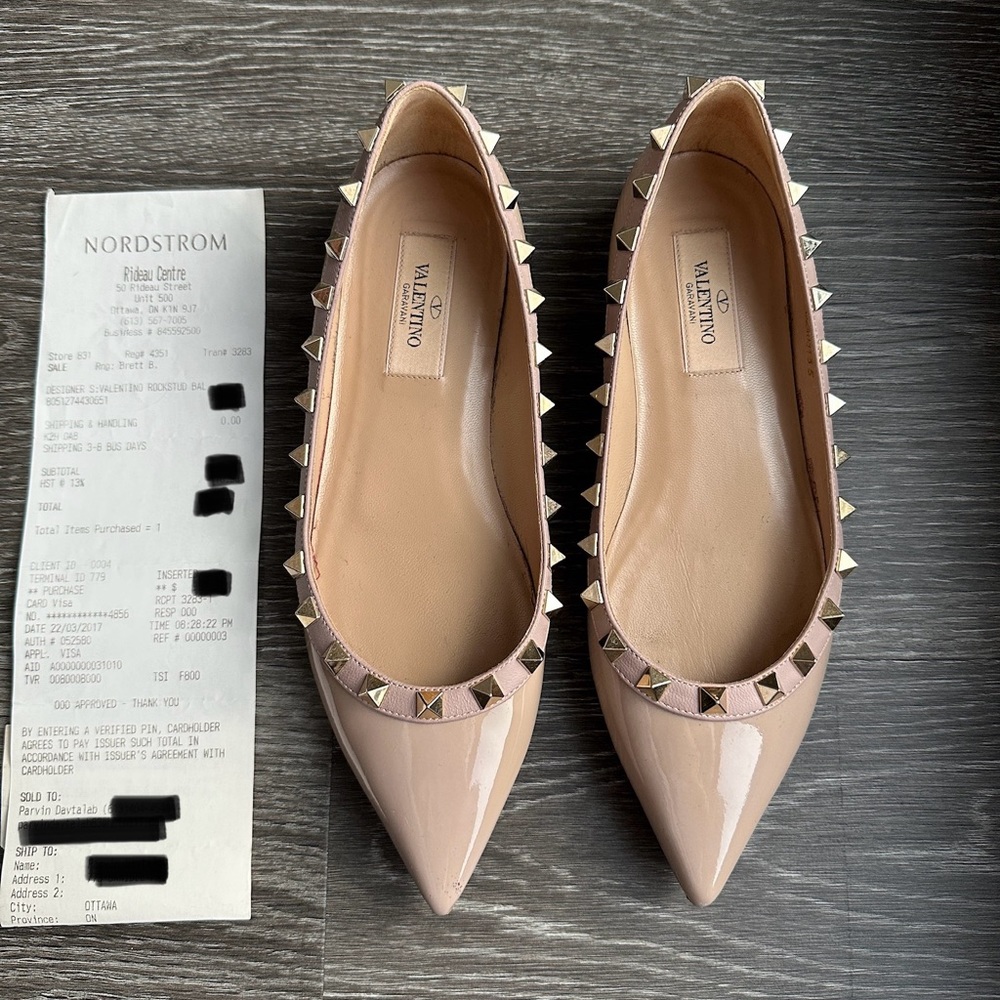 VALENTINO GARAVANI Rockstud leather ballet flats